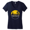 amity island jaws inspired movie shark printed Women's V-Neck T-Shirt