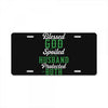 blessed god by spoiled by my husband protected by both License Plate