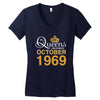 queens are born in october 1969 Women's V-Neck T-Shirt