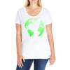 Earth Themed Funny Ladies Curvy T-Shirt