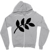 daun hitam Zipper Hoodie