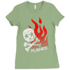 skull &amp; flames Ladies Fitted T-Shirt