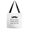 staching through the snow Tote Bags