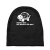 always late worth wait funny turtle tee Baby Beanies