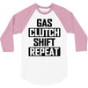 gas clutch shift repeat 3/4 Sleeve Shirt