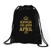 kings are born in april Drawstring Bags