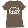 cock taste the difference mens v neck Ladies Fitted T-Shirt