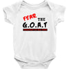 the goat white t shirt greatest of all time basketball baseball footba Baby Onesie