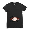 August Peeking Out Baby Boy Ladies Fitted T-Shirt