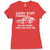 your days end funeral skull skeleton hearse Ladies Fitted T-Shirt