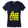 the sass is strong with this one Women's V-Neck T-Shirt