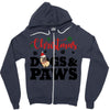 christmas dogs and paws Zipper Hoodie