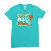 happy hallowine Ladies Fitted T-Shirt