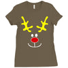 reindeer face novelty christmas Ladies Fitted T-Shirt