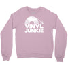 vinyl junkie white logo Crewneck Sweatshirt