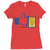 facebook parody beer thumbs up   people like this mens white t shirt Ladies Fitted T-Shirt