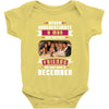 Never Underestimate A Man Who Watches Friends And Was Born in December Baby Bodysuit