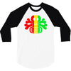 rasta skull and crossbones reggae dub club rave 3/4 Sleeve Shirt