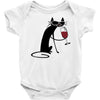 cat and wine Baby Bodysuit