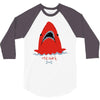 red blue shark 3/4 Sleeve Shirt