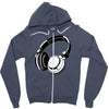 headphones black humor Zipper Hoodie