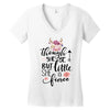 Though She Be But Little She Is Fierce Women's V-Neck T-Shirt
