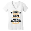 Super Cool Son Of A Freaking Awesome Mom Women's V-Neck T-Shirt