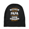 Super Cool Papa Of A Freaking Awesome Son Baby Beanies