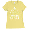 keep calm train Ladies Fitted T-Shirt