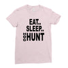 eat sleep hog hunt Ladies Fitted T-Shirt