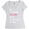 Yes...I'm Pregnant.It's a Girl! And No...You Can't Touch My Belly! Women's Triblend Scoop T-shirt