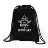 The best teachers are born in February Drawstring Bags