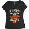 The world's greatest dad belongs to me Fathers Day Women's Triblend Scoop T-shirt