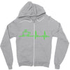 morning coffee heatbeat ekg Zipper Hoodie