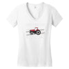 case ih red tractor boy comin' through Women's V-Neck T-Shirt
