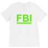 mens fbi print casual slim V-Neck Tee