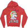 unicorns are born in june cute unicorn Zipper Hoodie
