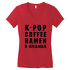 k pop coffee ramen k dramas Women's V-Neck T-Shirt