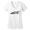evolution of a golfer mens black golf t shirt top new Women's V-Neck T-Shirt