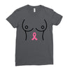 breast with pink ribbon Ladies Fitted T-Shirt