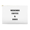 weekends coffee and dogs back Accessory Pouches