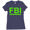mens fbi print casual slim Ladies Fitted T-Shirt