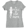 peace love anime Ladies Fitted T-Shirt