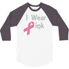 junior's breast cancer awareness i wear pink 3/4 Sleeve Shirt
