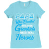 Papa Was Created because Grankids Need Real Heroes Ladies Fitted T-Shirt
