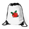 apple burster Drawstring Bags