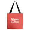whiskey made me do it funny Tote Bags