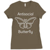 not so social butterfly Ladies Fitted T-Shirt