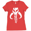 mandalorian symbol star wars tee boba fett bantha skull jedi sith Ladies Fitted T-Shirt