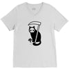 grim kitty V-Neck Tee